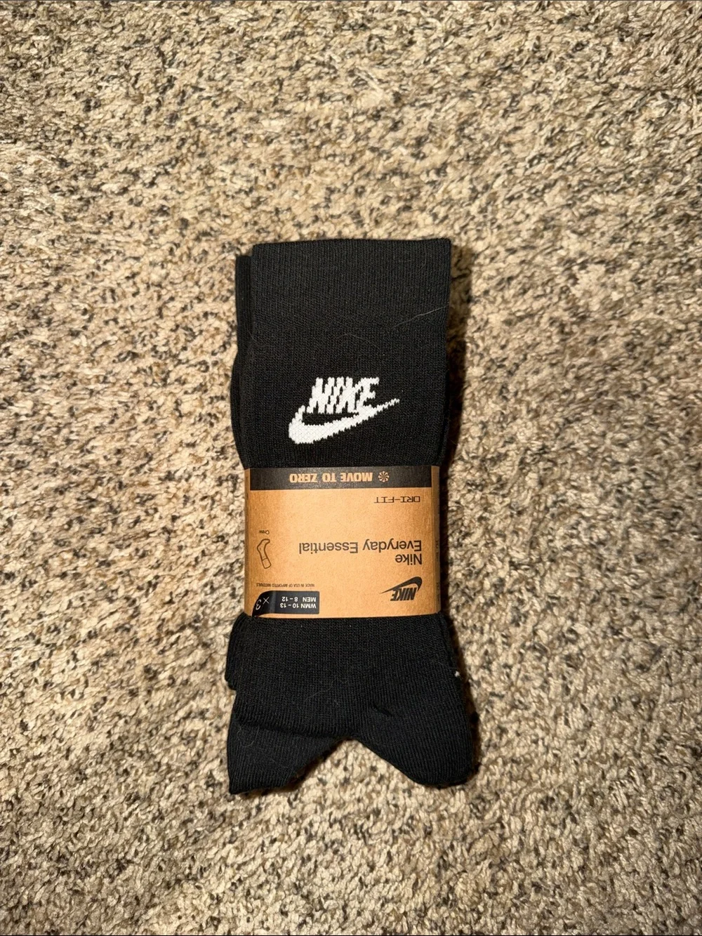 Nike Black Crew Socks with White Swoosh - Everyday Pack
